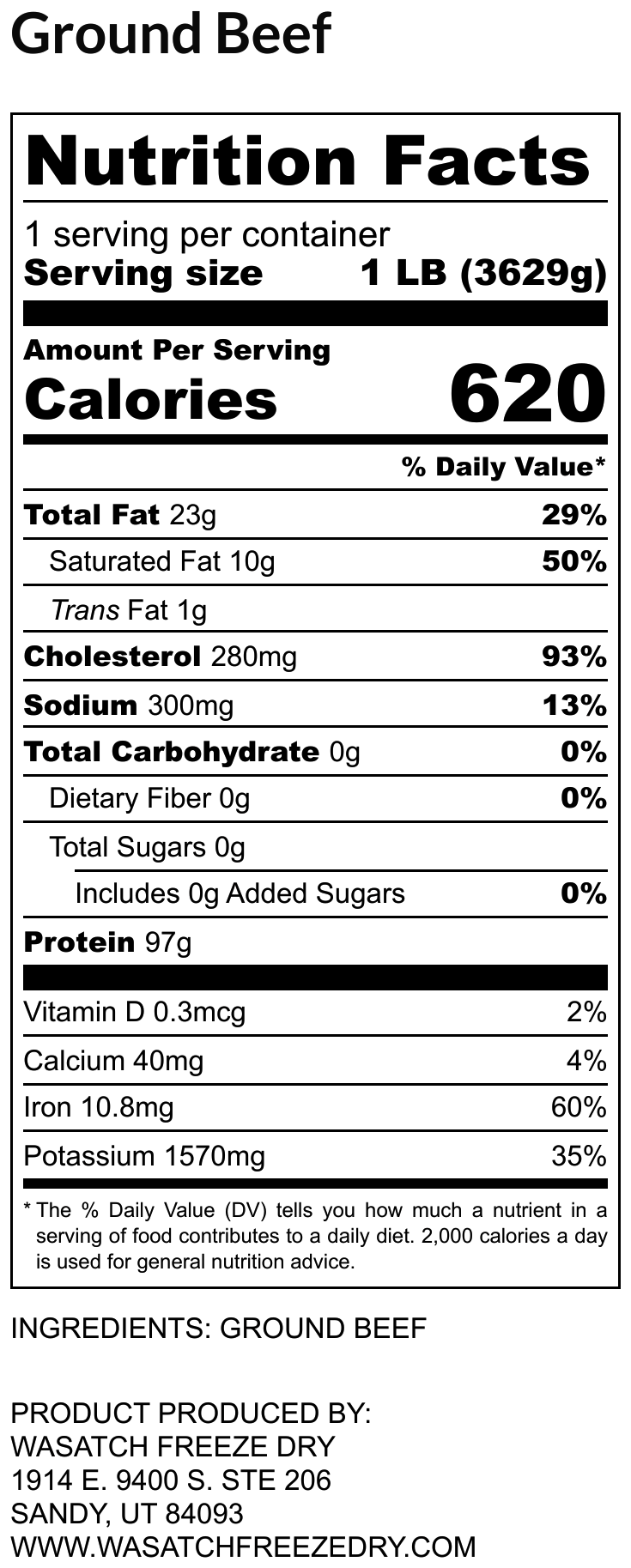 4 Lbs Premium Freeze Dried Ground Beef (Organic)